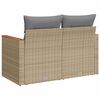 vidaXL 2-personers havesofa med hynder polyrattan beige