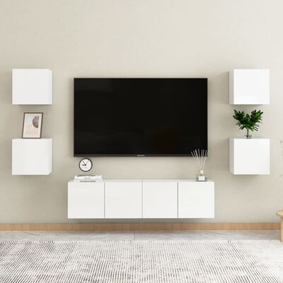 vidaXL væghængt tv-skab 30,5x30x30 cm hvid højglans