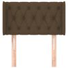 vidaXL sengegavl med kanter 83x16x78/128 cm stof m&oslash;rkebrun