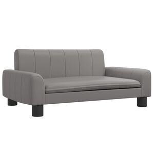 vidaXL sofa til b&oslash;rn 70x45x30 cm kunstl&aelig;der gr&aring;