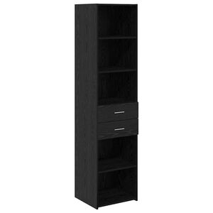 vidaXL Highboard med skuffe Sort eg 45 x 42,5 x 185 cm Konstrueret tr&aelig;