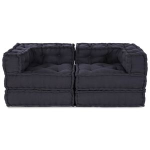 vidaXL Modulssofa Enhed 2 stk. Stof Antracit 140 x 70 x 56 cm