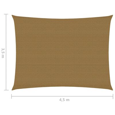 vidaXL solsejl 160 g/m² 3,5x4,5 m HDPE gråbrun