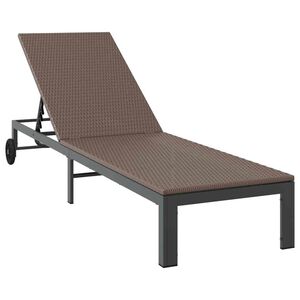 vidaXL Solseng 1-person Brun 60 x 200 x 27cm polyrattan