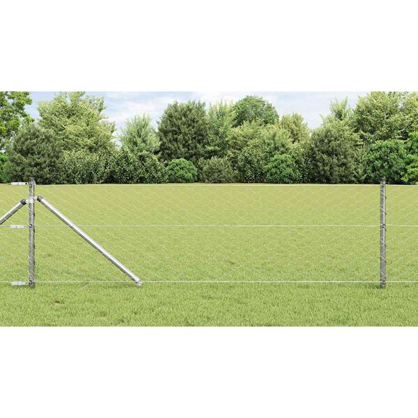 vidaXL Hegnsp&aelig;l S&oslash;lv 50 x 0,6 m (50 mm net) St&aring;l