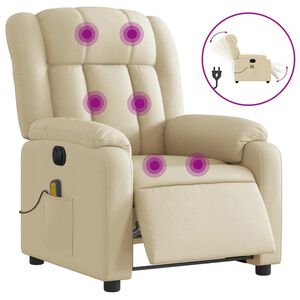 vidaXL eldrevet massagestol stof cremefarvet