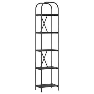 vidaXL Bogreol 5 niveauer 40 x 30 x 183 cm Konstrueret tr&aelig; Sort eg
