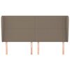 vidaXL sengegavl med kanter 203x23x118/128 cm stof gr&aring;brun