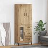 vidaXL Highboard Artisan Egetr&aelig; 69,5 x 34 x 180 cm Konstrueret tr&aelig;