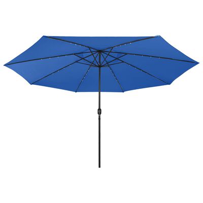 vidaXL parasol m. LED-lys + 400 azurblå vidaXL.dk