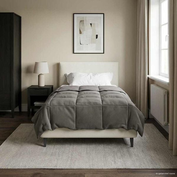 vidaXL Hel&aring;rs dyne Quilting Lysegr&aring; 155 x 220 cm Mikrofiber