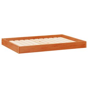 vidaXL Hundeseng Voks brun 101,5 x 74 x 9 cm Massivt fyrretr&aelig;