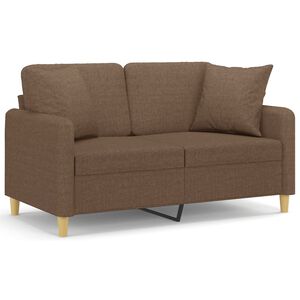 vidaXL 2-personers sofa med pyntepuder 120 cm stof brun
