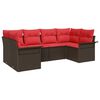 vidaXL Havesofa S&aelig;t 6 stk. Brun Poly rattan