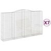 vidaXL buede gabionkurve 7 stk. 400x50x220/240 cm galvaniseret jern