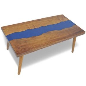 vidaXL sofabord i teaktr&aelig; og plastik 100 x 50 x 40 cm