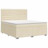 vidaXL Boxmadras med topmadras Cremefarvet 140 x 190 cm Stof