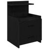 vidaXL sengebord med 2 skuffer sort 40x36,5x62 cm