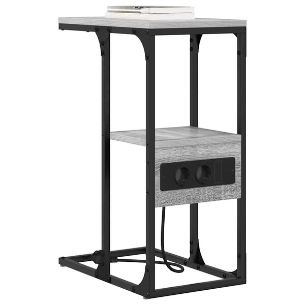 vidaXL Natskab Gr&aring; sonoma-eg 41.5 x 26 x 60.5 cm Konstrueret tr&aelig;