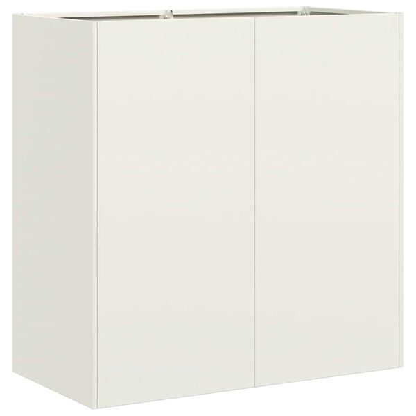 vidaXL plantekasse hvid 80x40x80 cm koldvalset st&aring;l