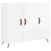 vidaXL skab 90x34x80 cm konstrueret tr&aelig; hvid h&oslash;jglans