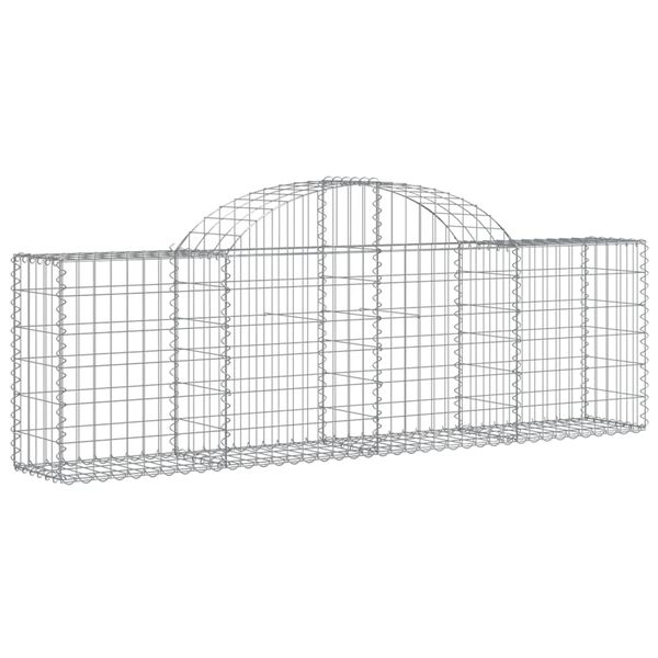 vidaXL buede gabionkurve 25 stk. 200x30x60/80 cm galvaniseret jern