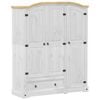 vidaXL kl&aelig;deskab Corona 151,5x52x186 cm massivt fyrretr&aelig;