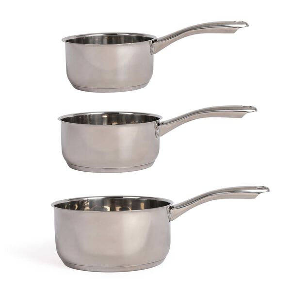 Livoo grydes&aelig;t 3 dele rustfrit st&aring;l s&oslash;lvfarvet