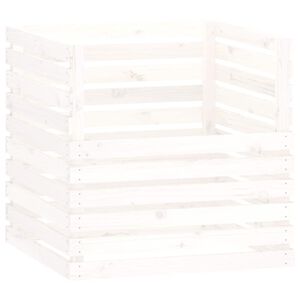 vidaXL kompostbeholder 80x80x78 cm massivt fyrretr&aelig; hvid