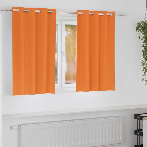 vidaXL Mørklægningsgardiner med ringe 2 pcs Lys Orange 140 x 140 cm