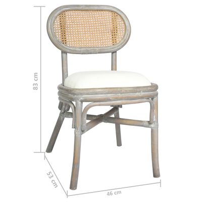 vidaXL spisebordsstole 2 stk. hør grå