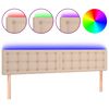 vidaXL sengegavl med LED-lys 160x5x78/88cm kunstl&aelig;der cappuccinofarvet