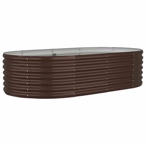 vidaXL plantekasse 152x80x36 cm galvaniseret st&aring;l brun