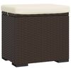 vidaXL ottoman med hynde 40x30x40 cm polyrattan brun