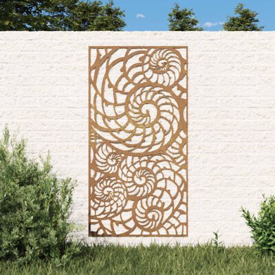 vidaXL udendørs vægdekoration 105x55 cm sneglehusdesign cortenstål