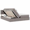 vidaXL Seng med LED -strimmellys Gr&aring;brun 200 x 200 cm Stof