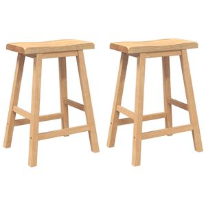vidaXL barstole 2 stk. massivt gummitræ naturfarvet