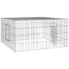 vidaXL kaninbur 110x110x55 cm galvaniseret jern
