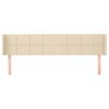 vidaXL sengegavl med kanter 183x16x78/88 cm stof cremefarvet