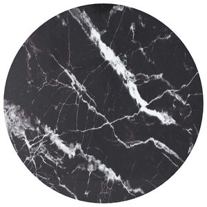vidaXL bordplade &Oslash;40x0,8 cm h&aelig;rdet glas med marmordesign sort