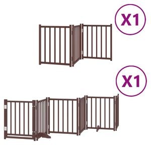 vidaXL hundel&aring;ge med d&oslash;r 9 paneler 450 cm foldbar poppeltr&aelig; brun