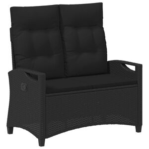 vidaXL Haveb&aelig;nk med pude Sort 105 x 60 x 112 cm St&aring;l og Polyester