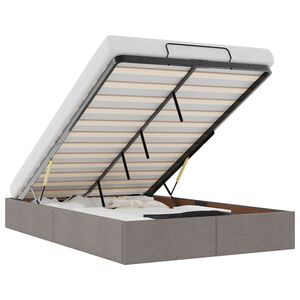 vidaXL osmannisk sengeramme uden madras 120x200 cm stof gr&aring;brun