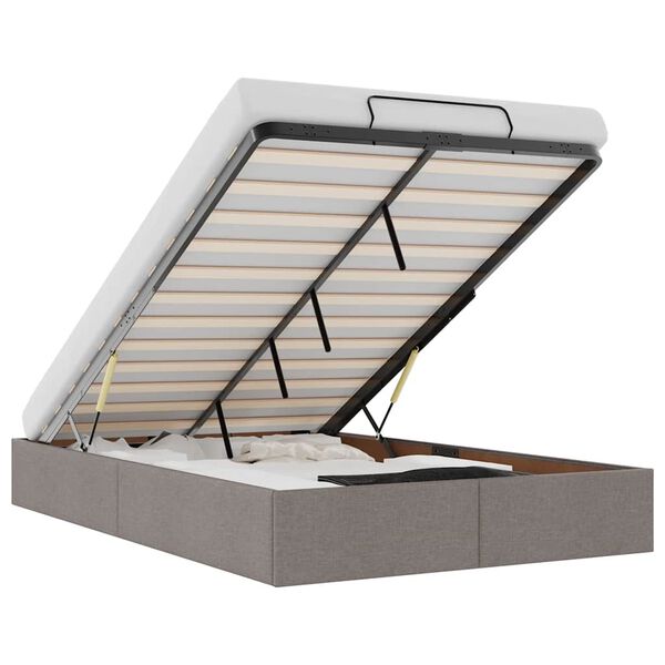 vidaXL osmannisk sengeramme uden madras 120x200 cm stof gr&aring;brun