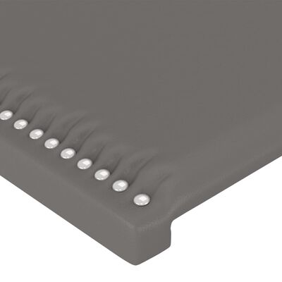 vidaXL sengegavl med kanter 183x23x78/88 cm kunstlæder grå