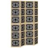 vidaXL rumdeler 4 paneler massivt kejsertr&aelig; brun og sort