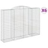 vidaXL buede gabionkurve 6 stk. 300x50x200/220 cm galvaniseret jern