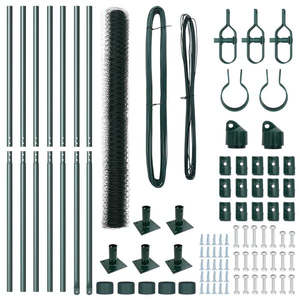 vidaXL Hegnsp&aelig;l Gr&oslash;n 10 x 1,6 m (36 mm net) St&aring;l og PVC