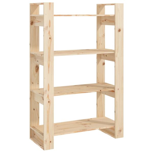 vidaXL bogreol/rumdeler 80x35x125 cm massivt fyrretræ