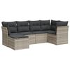 vidaXL sofas&aelig;t til haven 6 dele med hynder polyrattan lysegr&aring;